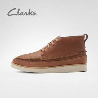 其乐Clarks男鞋Ashridge Craft春款拼接复古休闲潮流高帮男鞋 棕褐色 42(265)