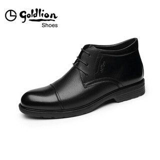 金利来（goldlion）男鞋都市正装时尚英伦休闲舒适保暖靴子59684005101B-黑色-43码