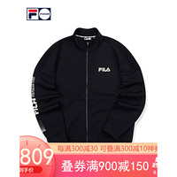 FILA FUSION 斐乐男士针织外套2020秋季新款休闲时尚运动茄克男 深黑-BK 180/100A/XL