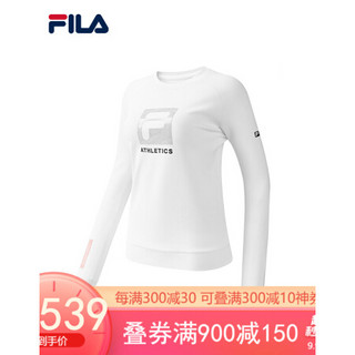 FILA ATHLETICS斐乐女子套头卫衣2020冬季新款运动透气弹力卫衣女 玉石白-WT 170/88A/L