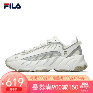 FILA 斐乐男鞋ADE男老爹鞋2020夏季新款网面透气休闲百搭运动鞋 奶白-GA 40.5