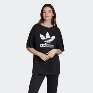 阿迪达斯官网adidas 三叶草TEE女装经典运动短袖T恤EC1884 黑 38(参考身高:169~172CM)