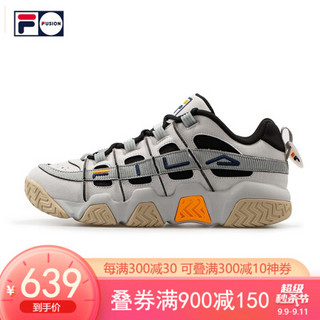 FILA FUSION 斐乐BarricadeLow篮球鞋男2020新款复古运动鞋低帮 藕灰-VB 44.5