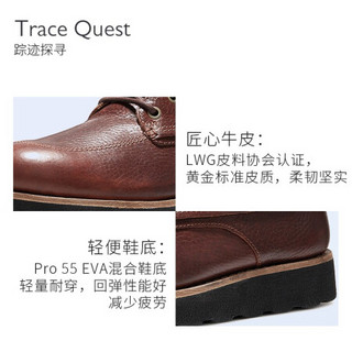 其乐Clarks男鞋Trace Quest复古工装靴男休闲皮靴高帮鞋男系带鞋 棕褐色 44(275)