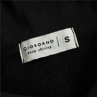 佐丹奴（Giordano） 卫衣 佐丹奴（Giordano）女装 T恤趣味印花连帽套头卫衣05390884 31标志黑 小码