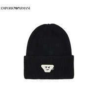 阿玛尼EMPORIO ARMANI奢侈品男装EA20秋冬男士针织帽 627050-0A800 BLACK-00020黑色 M