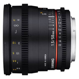 SAMYANG 森养光学 50mm T1.5 VDSLR AS UMC 标准定焦镜头 Micro 4/3卡口 77mm