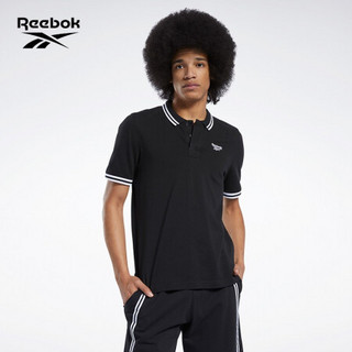 Reebok锐步 运动经典CL D POLO SHIRT男女夏季POLO衫短袖T恤 FJ3232_黑色 A/XL