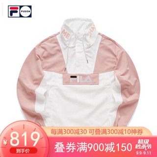 FILA FUSION 斐乐女士梭织上衣2020秋季新款宽松连帽拼接外套 标准白-WT（宽松版型，建议拍小一码） 155/76A/XS