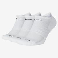 NIKE 耐克 袜子男袜短袜吸湿排汗隐形袜3双SX6889 White/Black L