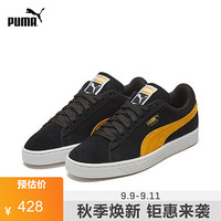 PUMA彪马官方 刘昊然同款 新款男女同款情侣复古经典休闲鞋 SUEDE 365347 黑色-金色-85 37