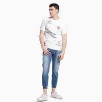 CK Jeans 2020春夏款男装 时尚短袖T恤J316445 YAF-白色 L