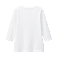 無印良品  無印良品 MUJI 女士一字领七分袖T恤 BBK03A0S 白色 XL
