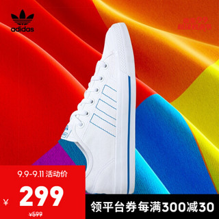 阿迪达斯官网 adidas 三叶草 NIZZA RF 男女经典运动鞋FY3090 亮白/蓝鸟色 38.5(235mm)