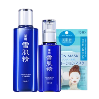 Sekkisei 雪肌精护肤套装 Sekkisei 雪肌精黄金水乳雪肌套装 化妆水180ml 乳液130ml 纸膜15粒 报价价格评测怎么样 什么值得买