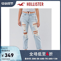 Hollister2020秋季新品低腰男友风牛仔裤 女 306268-1 *2件