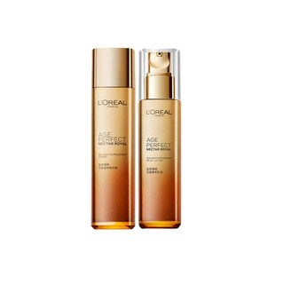 L'OREAL PARIS/巴黎欧莱雅 金致臻颜花蜜奢养系列 抗皱保湿补水淡化细纹 女士护肤品套装  130ml+110ml