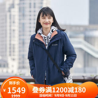 Columbia哥伦比亚户外20秋冬新女抓绒内胆防水三合一冲锋衣PL7202 472 XS