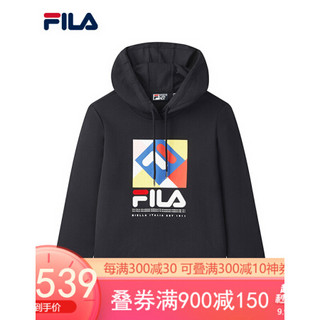 FILA 斐乐女子运动套头卫衣 2020秋季新款生活基础logo经典卫衣 传奇蓝-NV 165/84A/M