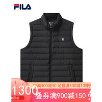 FILA 斐乐官方 男子羽绒马甲 2020冬季新款保暖轻薄羽绒服经典款 正黑色-BK 170/92A/M