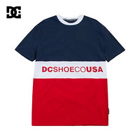 DCSHOES 2020春夏新款男子撞色纯棉休闲运动短袖T恤 EDYKT03493 红蓝夹色-BTL0 M