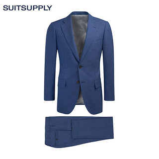 Suitsupply-Lazio蓝色羊毛平纹商务休闲男士西装套装