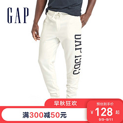 Gap男装舒适松紧腰运动卫裤夏季637647 时尚LOGO男士薄款休闲裤子