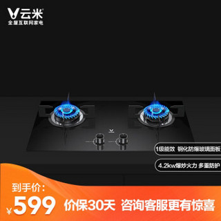 云米（VIOMI）燃气灶 嵌入式家用煤气灶具 Power4.2KW大火力1C 烟灶联动 钢化玻璃 双灶 JZY-VG203（液化气）