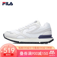 FILA（斐乐）官方女鞋运动鞋百搭跑步鞋2020秋冬新款透气运动鞋女子复古跑鞋阿甘鞋 斐乐白/云雾灰-WN 35.5