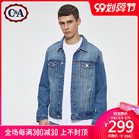 西雅衣家 C&Amp;A经典情侣款机能风工装牛仔外套夹克男2020秋装新品CA200225329