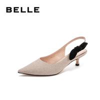 特卖清仓-百丽BELLE仙女风商场同款蝴蝶结细跟女单鞋T6H1DBH9O