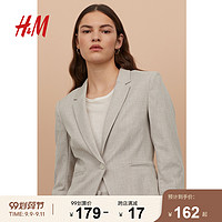 HM 女装西服女上衣2020新款时尚长袖通勤气质西装外套女 0568601