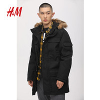 HM 男装棉衣 秋冬款 潮流工装棉服外套加厚派克大衣 0504667