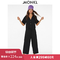 MONKI2020夏季V领宽松工装连体裤直筒裤休闲裤女0780939