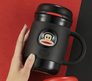 Paul Frank 大嘴猴 不锈钢带手柄保温杯 480ml 睿智黑