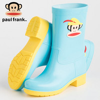 大嘴猴PaulFrank雨鞋女士学生时尚中筒防水胶鞋雨靴水鞋 PF1011 蓝色 39