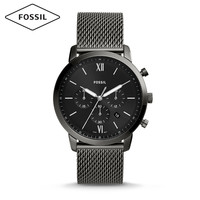 Fossil男士手表2020新款三眼表盘钢表带名牌正品送礼石英表FS5698