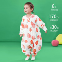 米乐鱼 婴儿睡袋初秋新品6层纱布睡袋宝宝防踢被儿童原创设计分腿长袖带脚套款睡袋 香果多90码