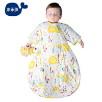 米乐鱼 婴儿睡袋儿童抱被秋冬厚款宝宝包被棉质防踢被一体款 夹棉数字狮80*52cm