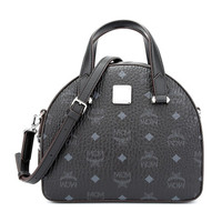 MCM 奢侈品 女士 Essential Visetos Original系列黑色半月形手提单肩斜挎包 MWTASSE19BK001
