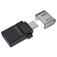Kingston 金士顿 DTDUO3G2 USB3.2 U盘 黑色 64GB microUSB/Type-A