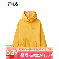 FILA 斐乐官方 情侣连帽卫衣 2020冬季新款休闲宽松潮流日系卫衣 稻黄色-YE 175/96A/L