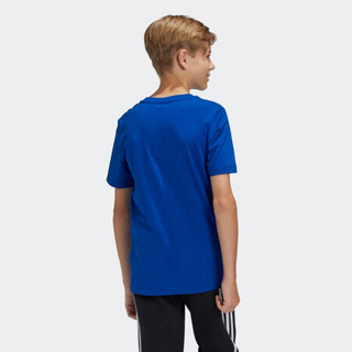 阿迪达斯官网 adidas YB MH BOS T 大童装训练运动短袖T恤ED6491 学院蓝/白色 164CM