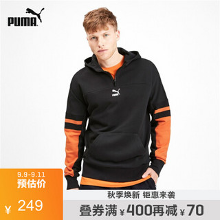 PUMA彪马官方 男子拼色连帽卫衣 XTG 595880 黑色 56 M