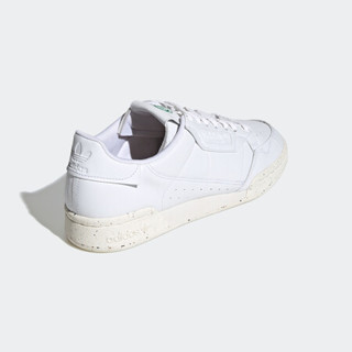 阿迪达斯官网 adidas 三叶草 CONTINENTAL 80男女经典运动鞋FV8468 白/绿 45(280mm)