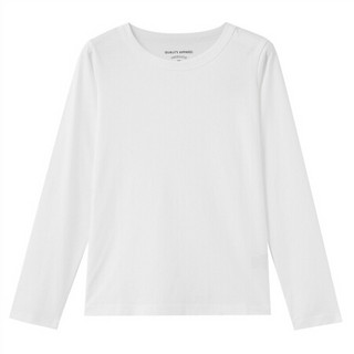 佐丹奴（Giordano） T恤 佐丹奴（Giordano）女装 T恤棉质纯色圆领长袖T恤05320882 16皎白 大码