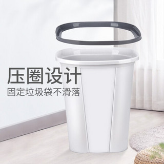 加品惠 压圈塑料方形垃圾桶大号方形垃圾桶厨房卫生间家用清洁桶 办公环保纸篓HN-1997