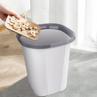加品惠 压圈塑料方形垃圾桶大号方形垃圾桶厨房卫生间家用清洁桶 办公环保纸篓HN-1997