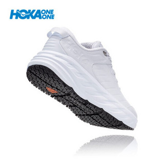HOKA ONE ONE女邦代SR休闲鞋健步鞋Bondi SR舒适轻便皮革运动鞋 白色/白色 US 7/ 240mm