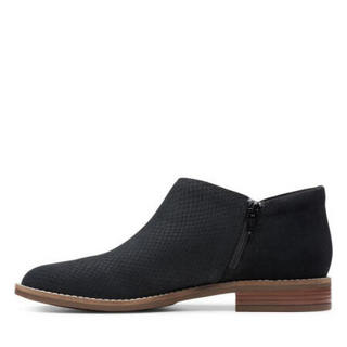 Clarks其乐女靴休闲靴短筒舒适耐磨时尚百搭26149498 Black Combi Suede 6